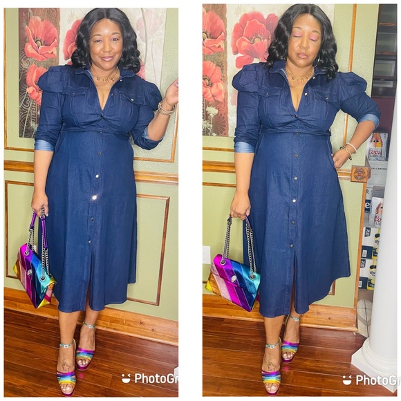 Plus  Denim Dress - Picture 2 of 2